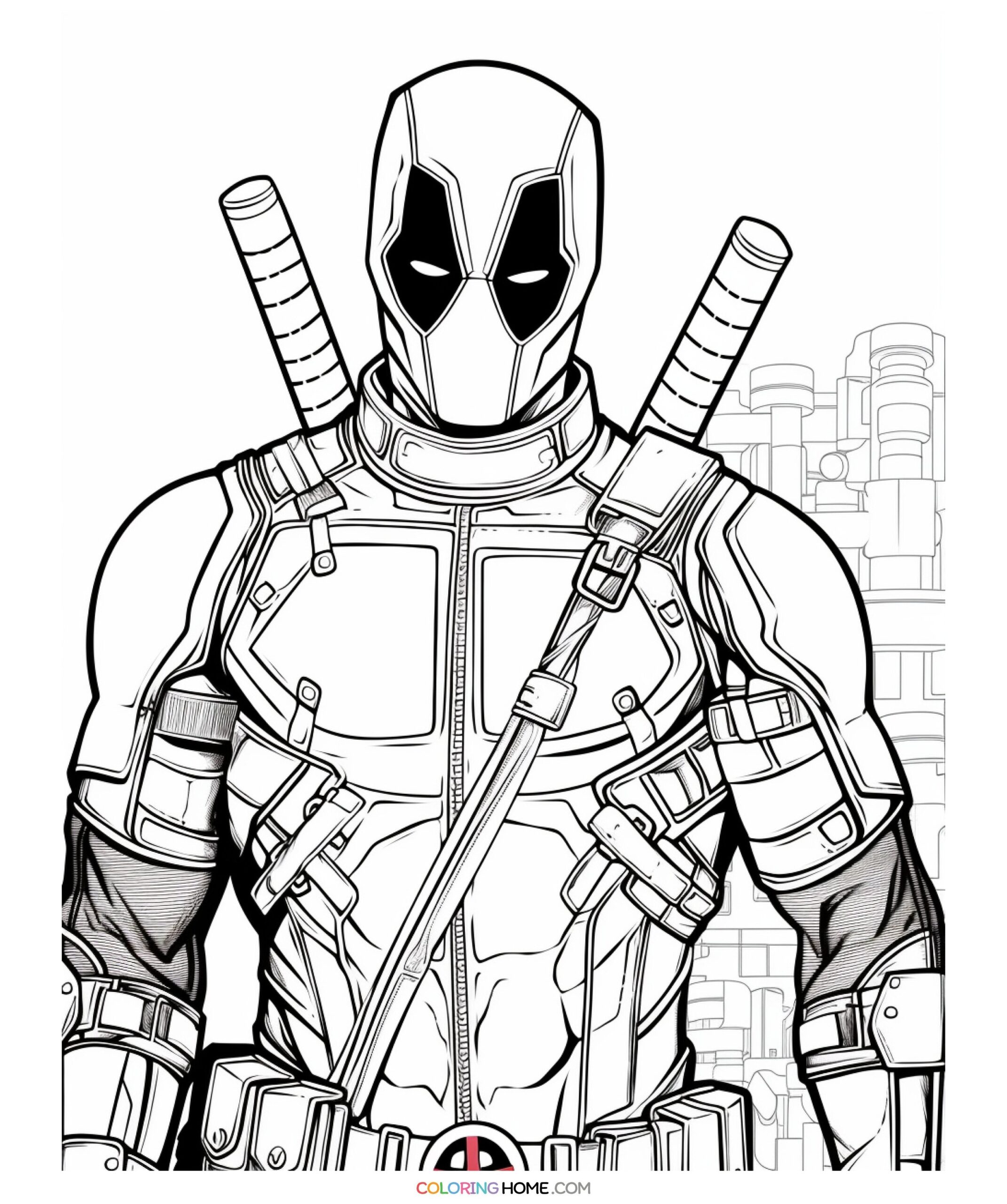 Deadpool Coloring Pages Coloring Nation