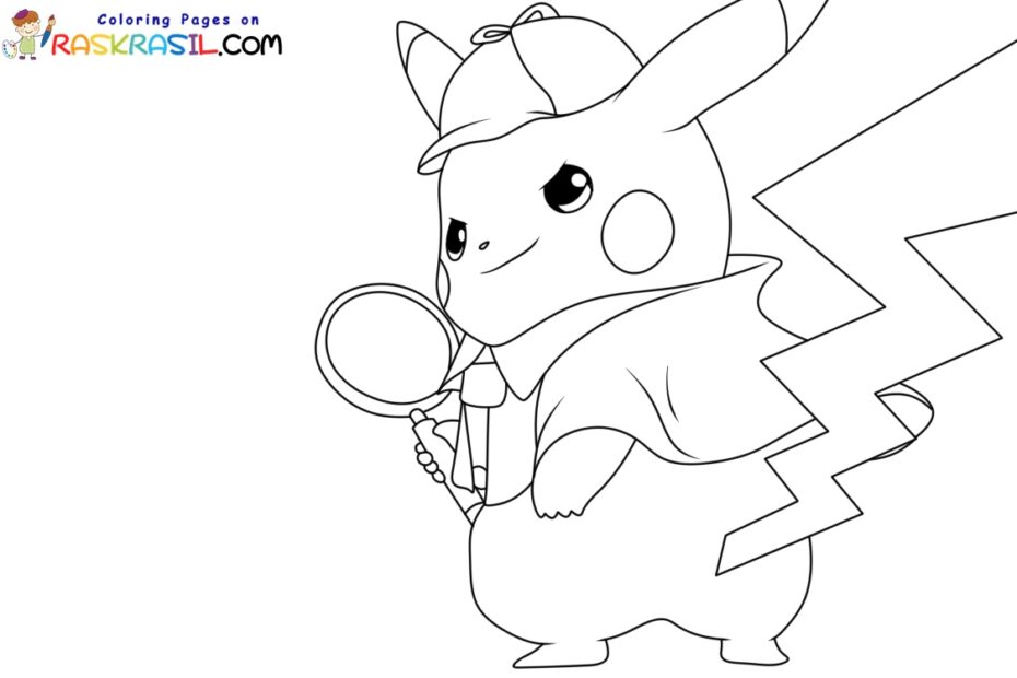 Detective Pikachu Coloring Pages Coloring Home