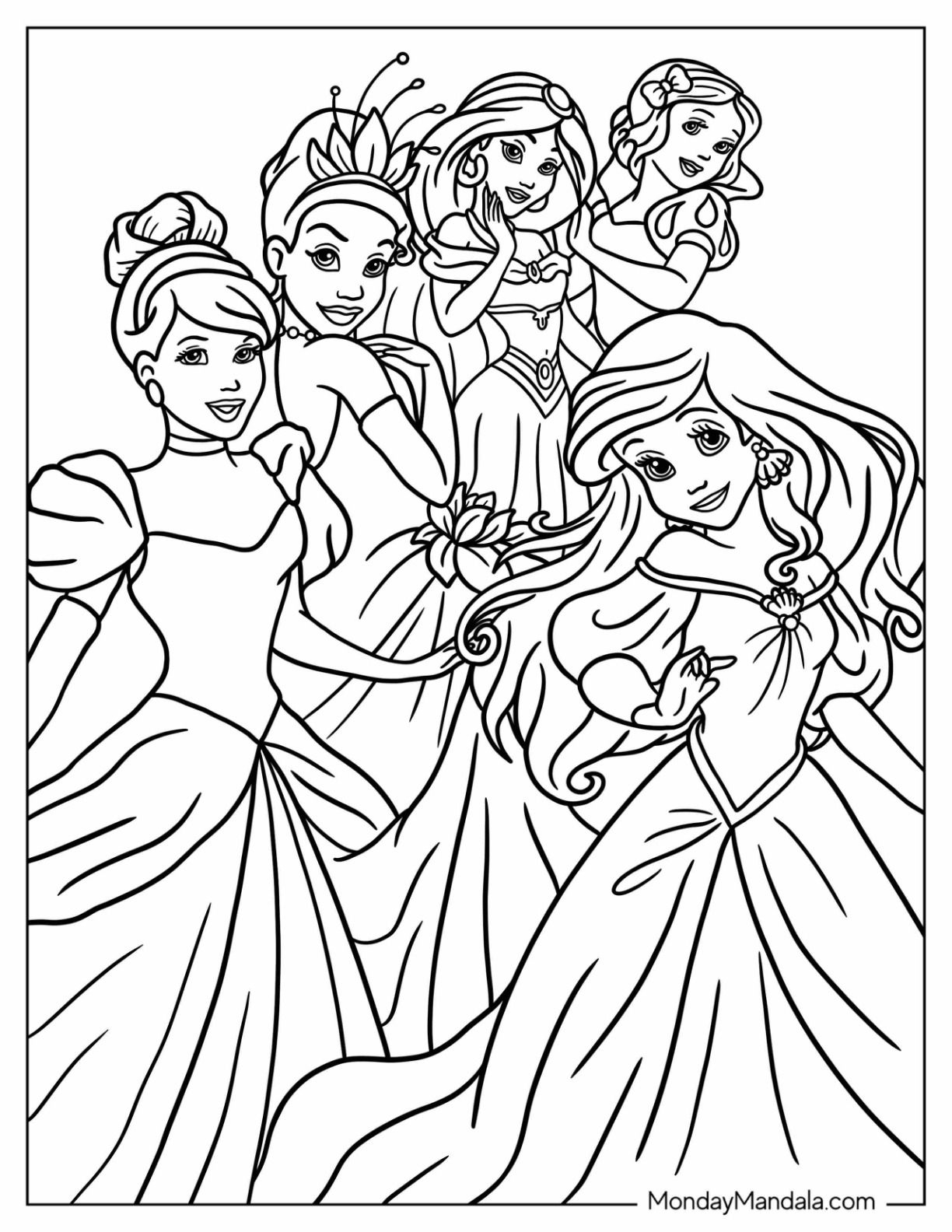 Disney Princess Coloring Printables Calendar Hexagon