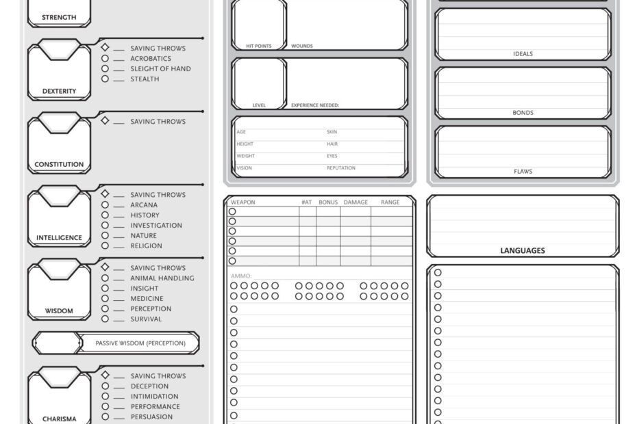 Dnd Printable Character Sheets Handy Printable Materials