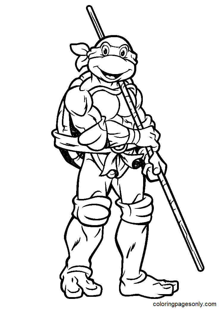 Donatello Teenage Mutant Ninja Turtles Coloring Page Free Printable 