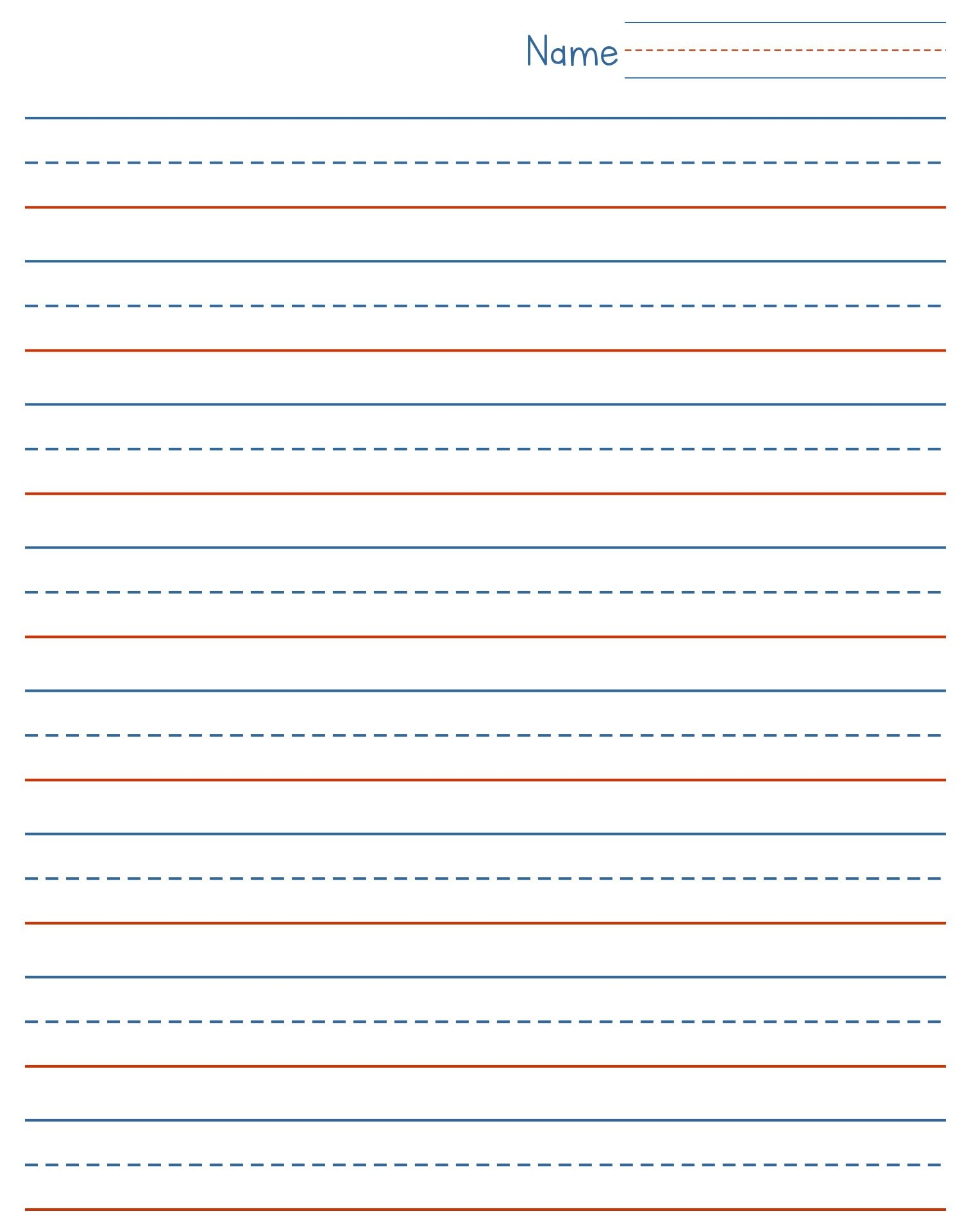 Downloadable Printable Kindergarten Writing Paper Get What You Need 