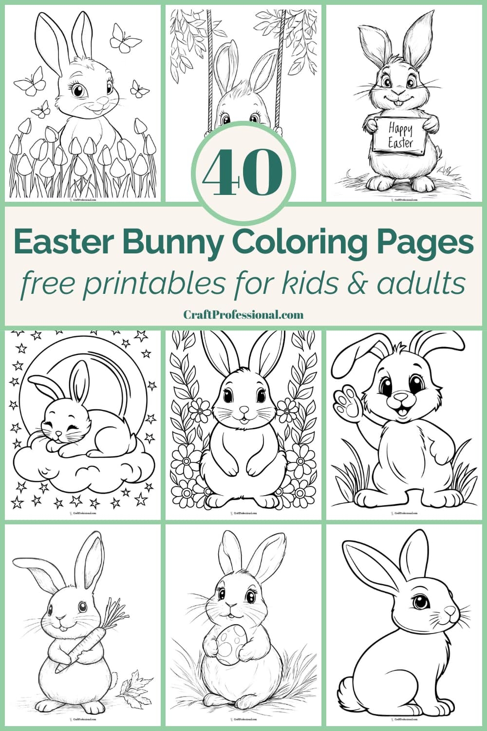 Easter Bunny Coloring Pages Free Printable Pdf Free Infoupdate