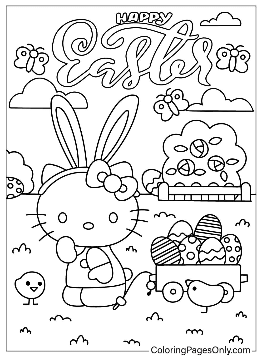 Easter Hello Kitty Coloring Page Free Printable Coloring Pages