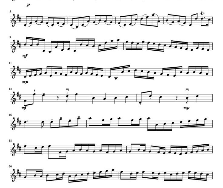 Easy Songs From Classical Music For Violin Free Sheet Music