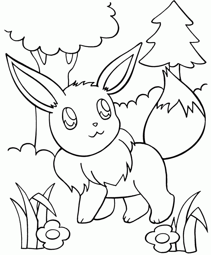 Eevee From Pokemon Coloring Home
