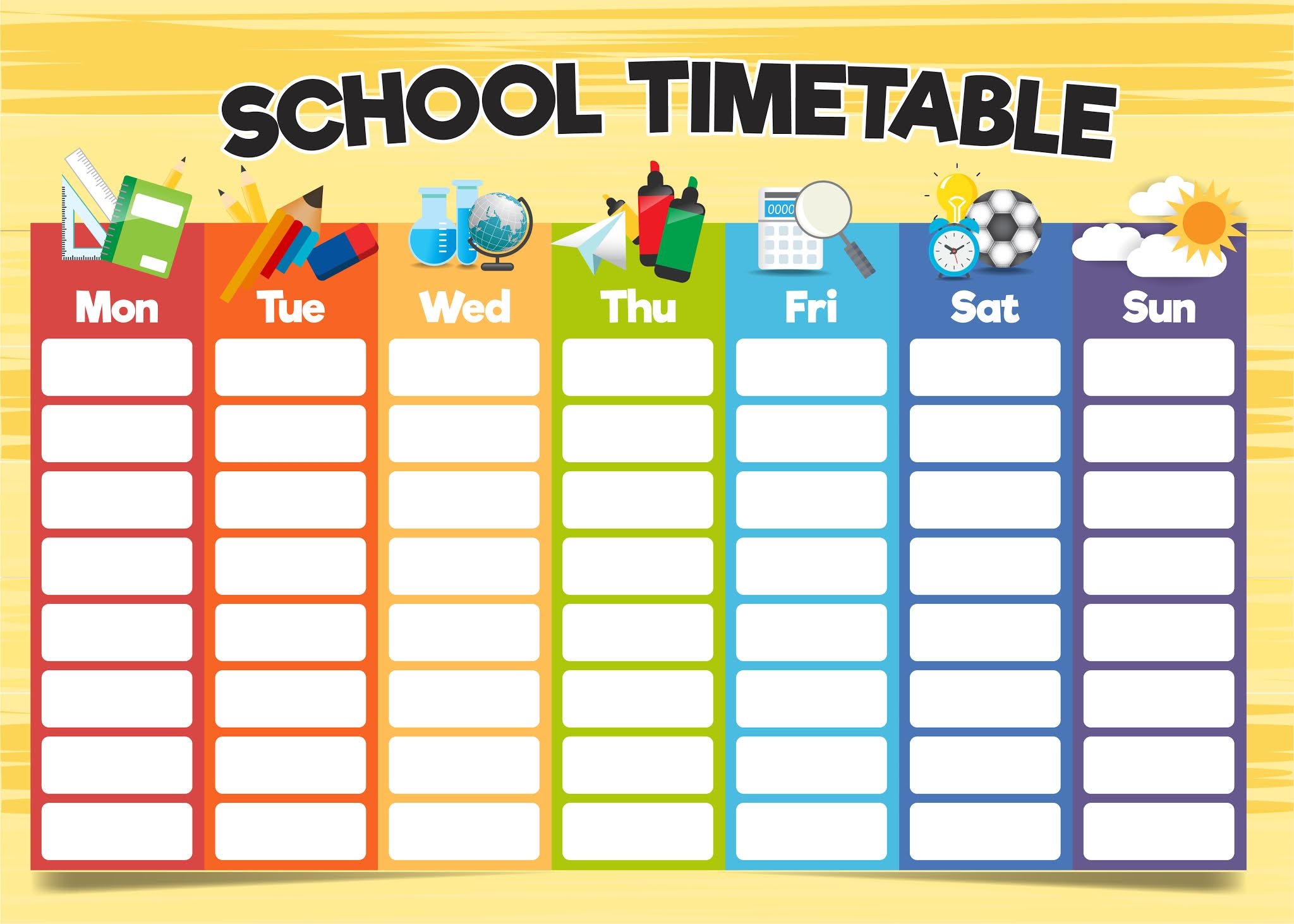English Wizard Online Printable Timetable With Different Designs
