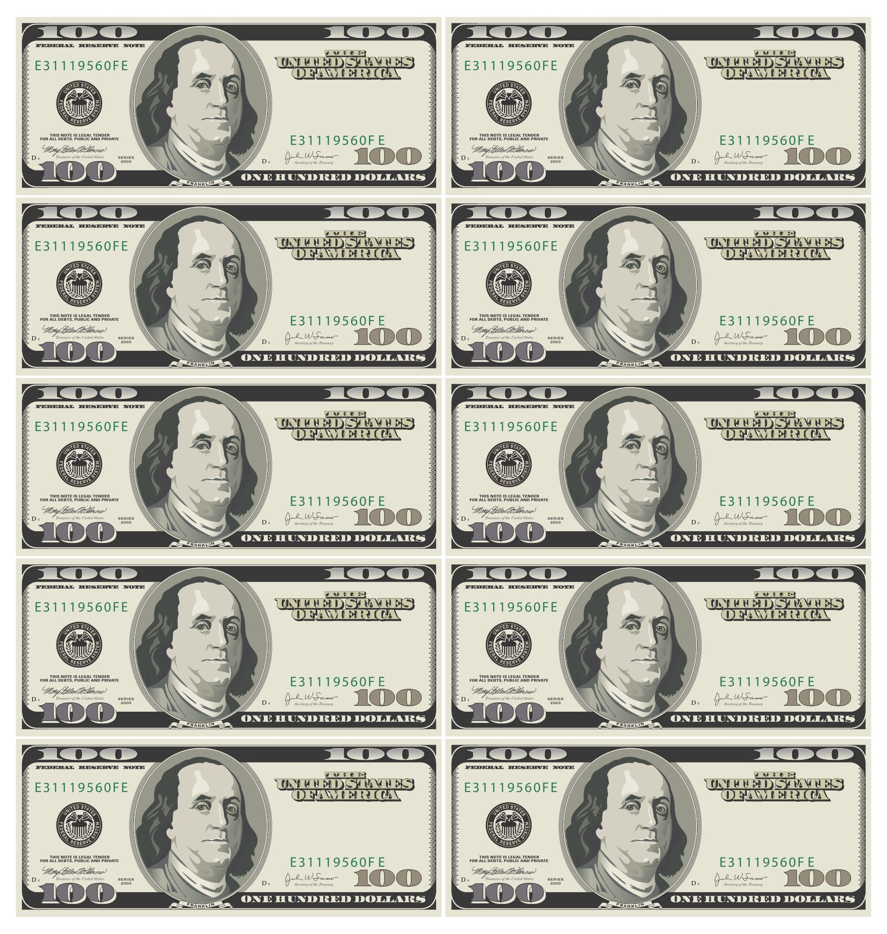 Fake Money Sheets 10 Free PDF Printables Printablee