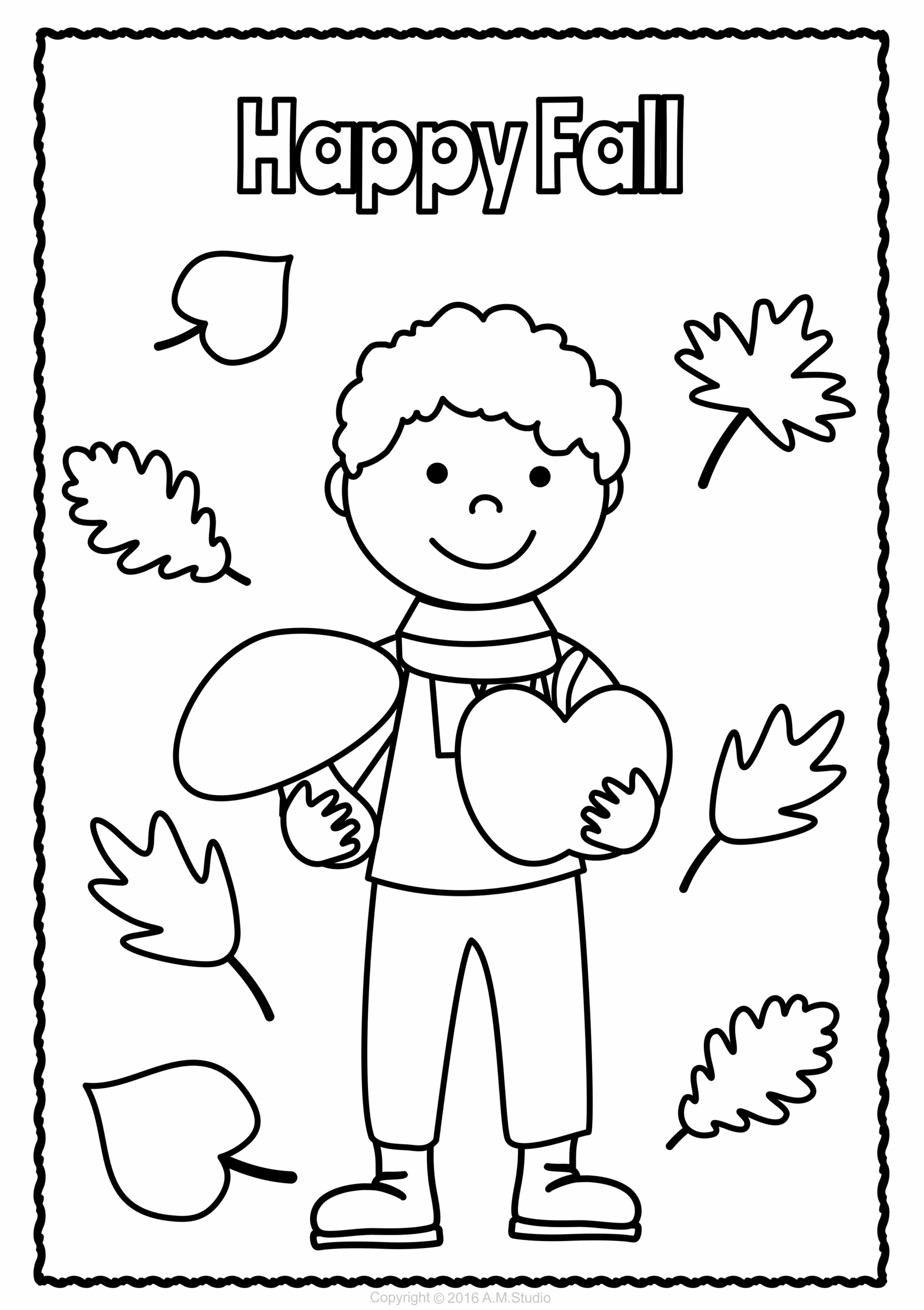 Fall Printable Coloring Sheets Printable PDF Template