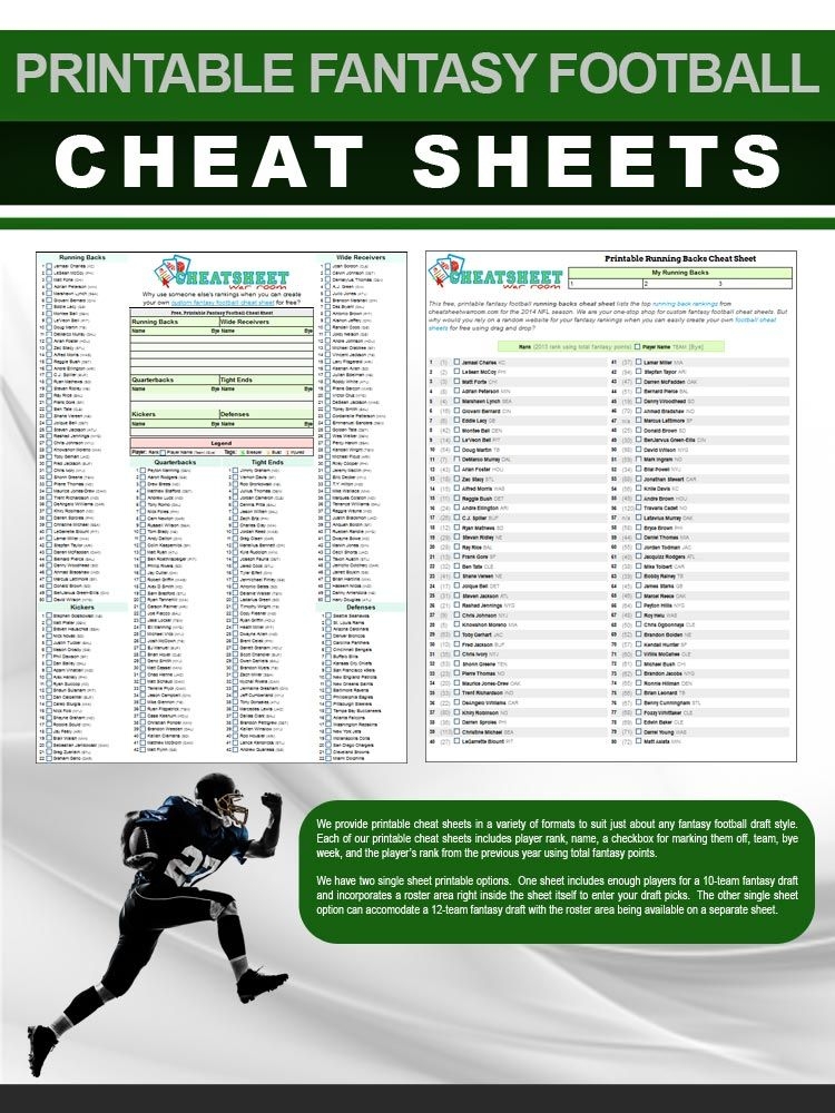 Fantasy Football Cheat Sheet By Position Printable Printable New Year 