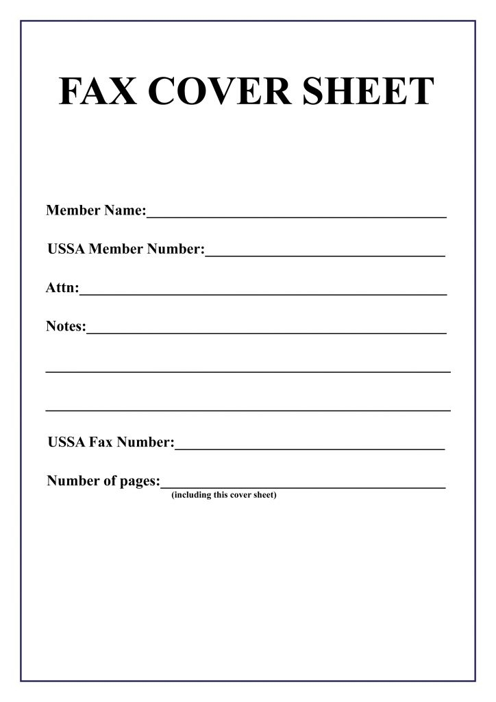 Fax Cover Sheet Printable Template