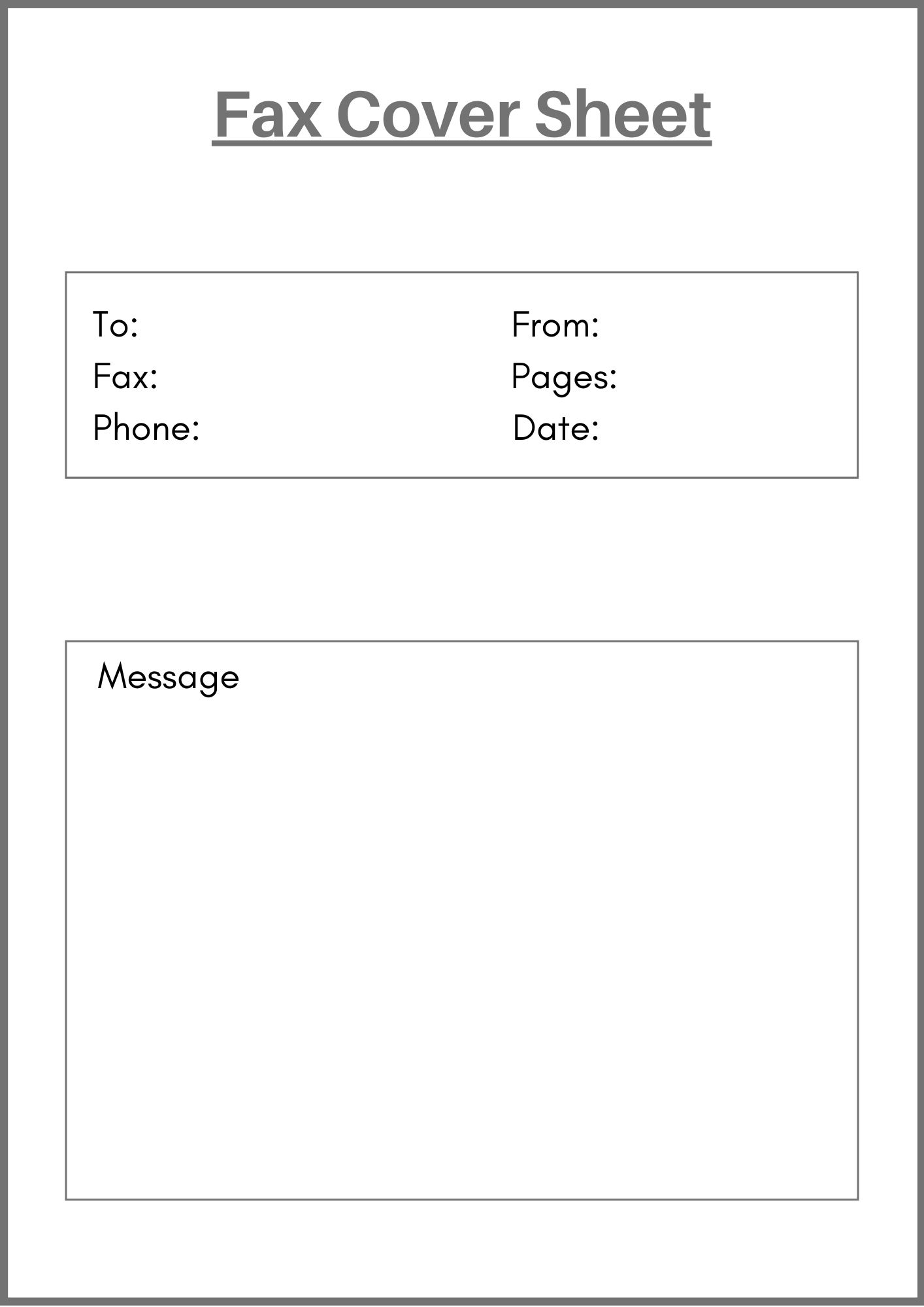 Fax Cover Sheets Free Printable Printable Blank World