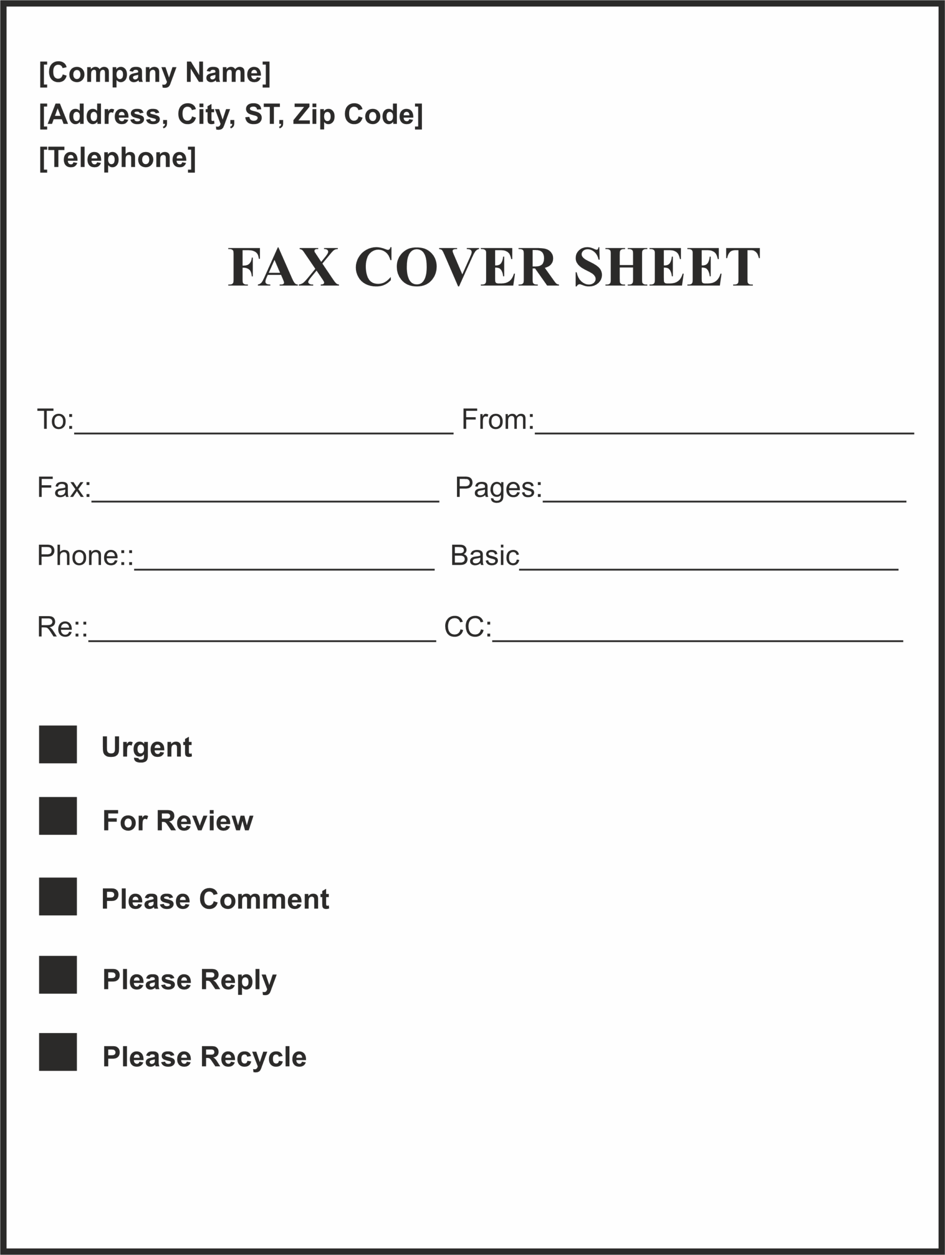 Fax Cover Sheets Printable Free Falaslit