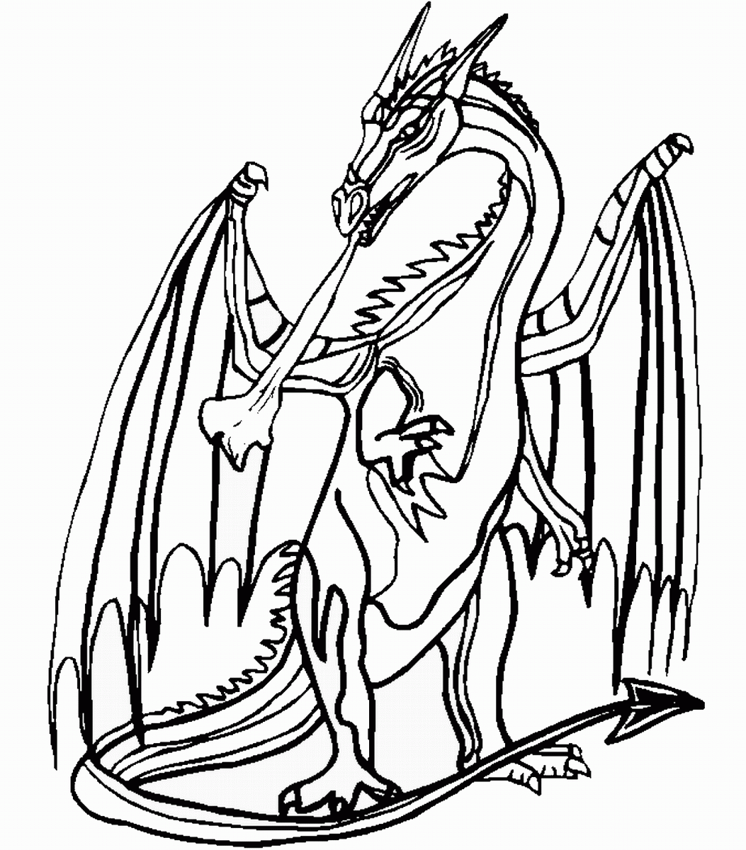 Fire Breathing Dragon Coloring Pages Coloring Home
