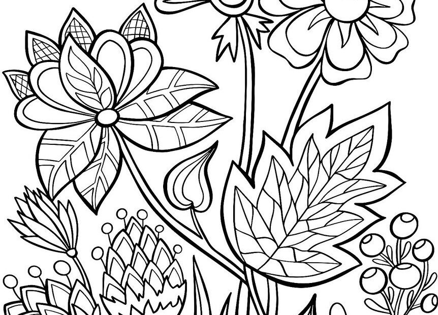 Flower Coloring Pages Free Printable Coloring Book
