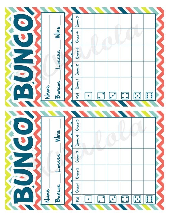 Free Bunco Printable Score Sheets Printable New Year Banners