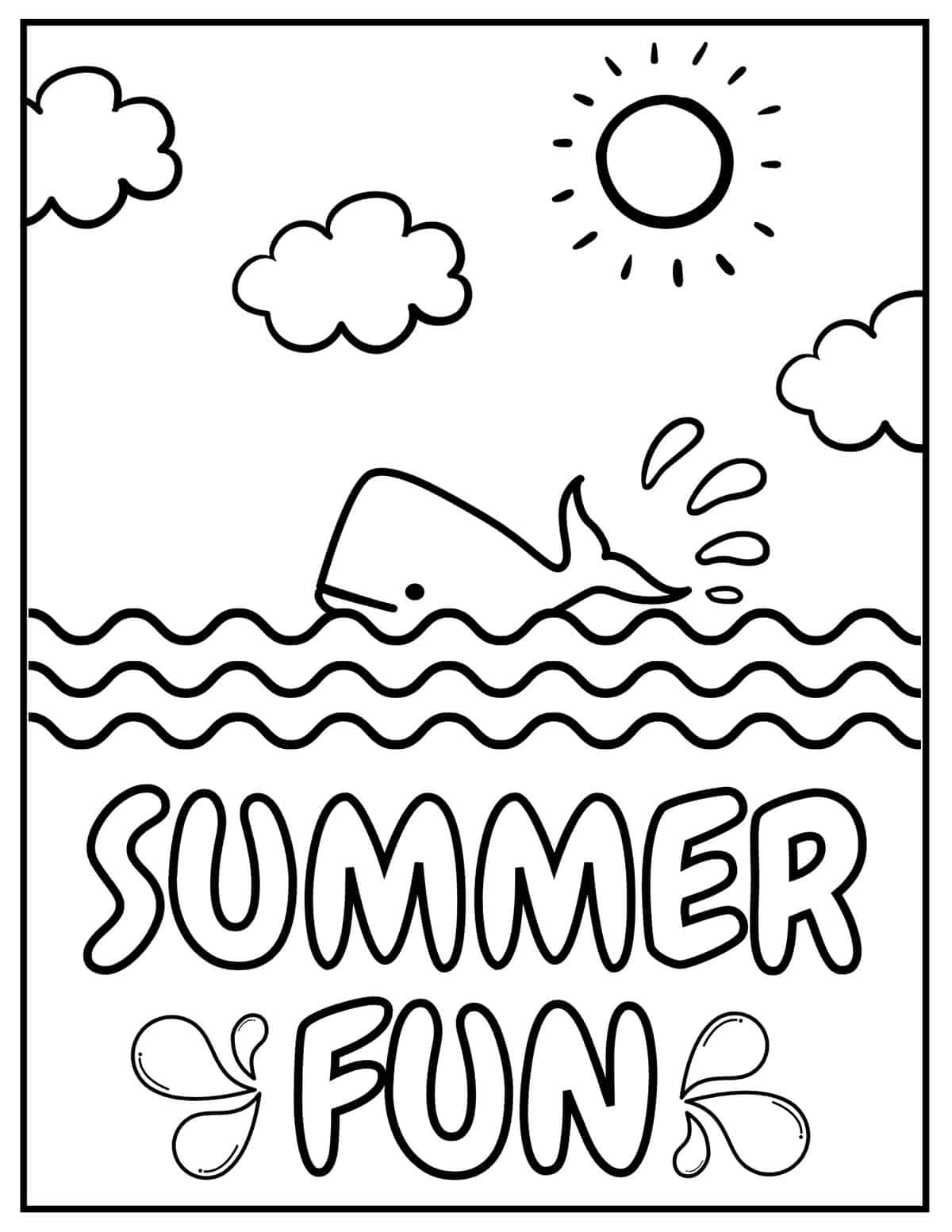 Free Coloring Pages For Kids Printable Summer Coloring Summer Pages 