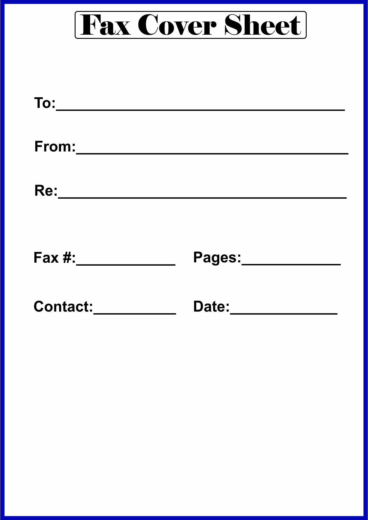 Free Fillable Printable Fax Cover Sheet Printable Forms Free Online