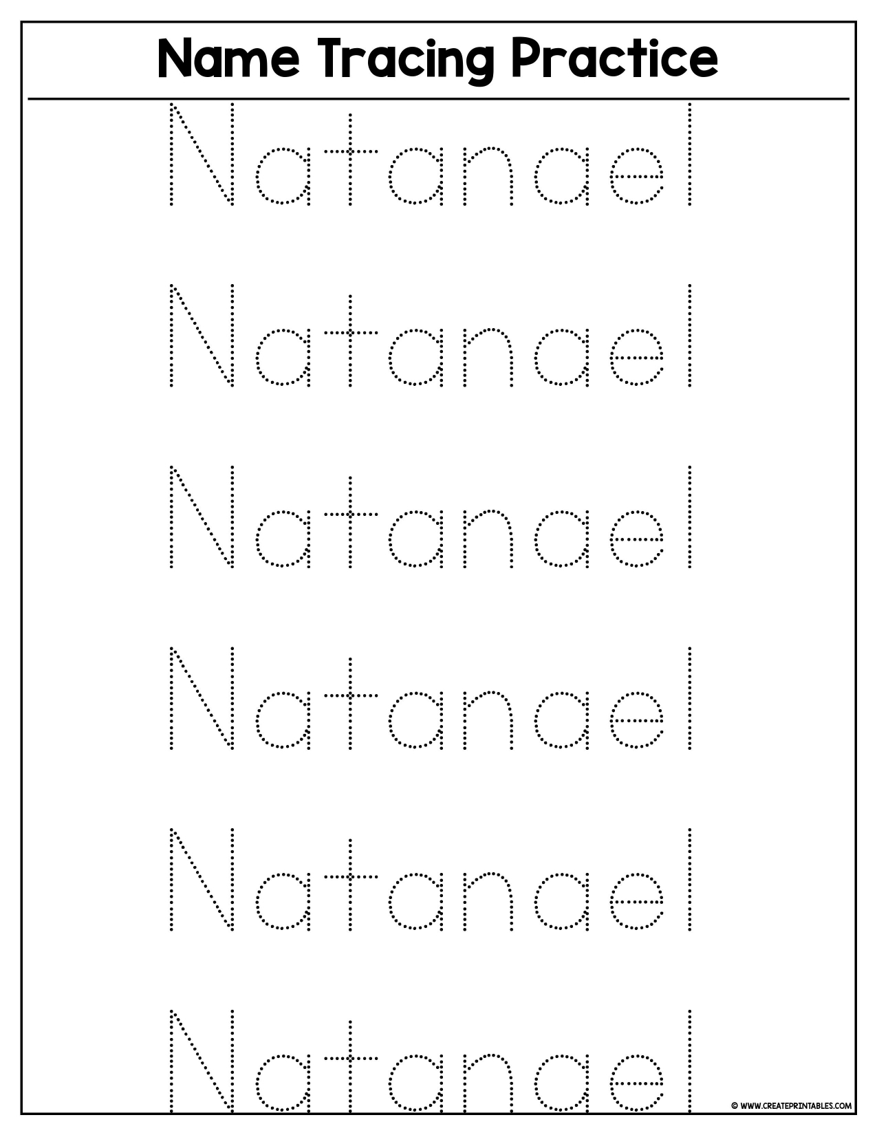 Free Name Tracing Sheets Name Tracing Generator