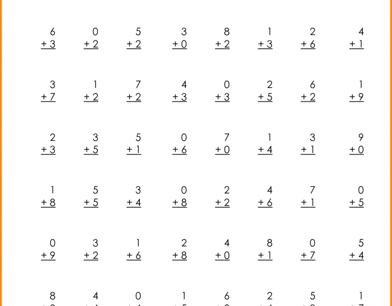 Free Printable Addition Math Sheets Add One To Start The Conversation