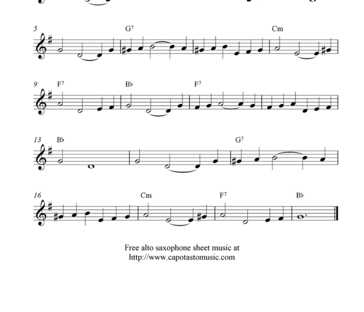 Free Printable Alto Saxophone Sheet Music Free Printable Templates