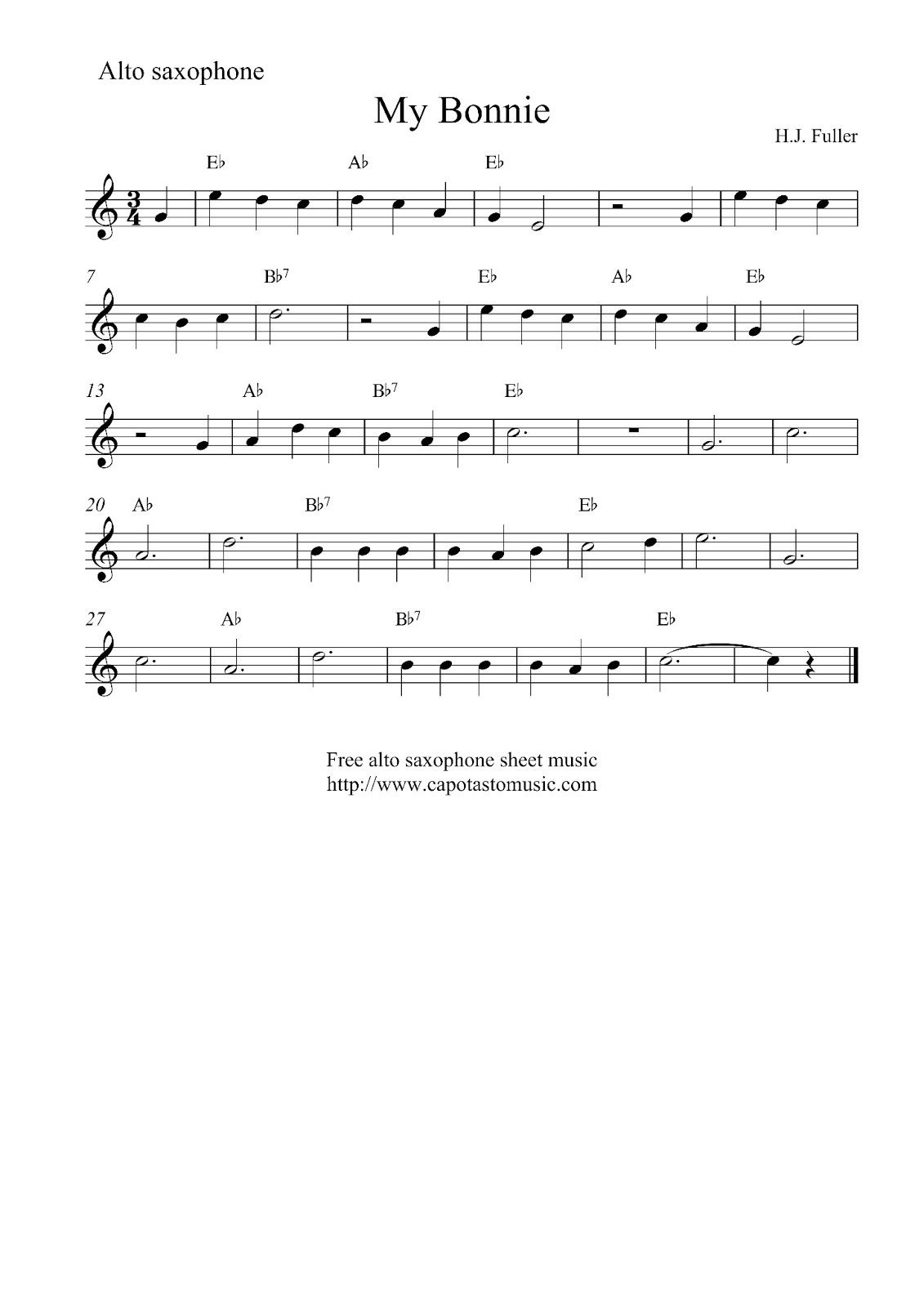 Free Printable Alto Saxophone Sheet Music Free Printable