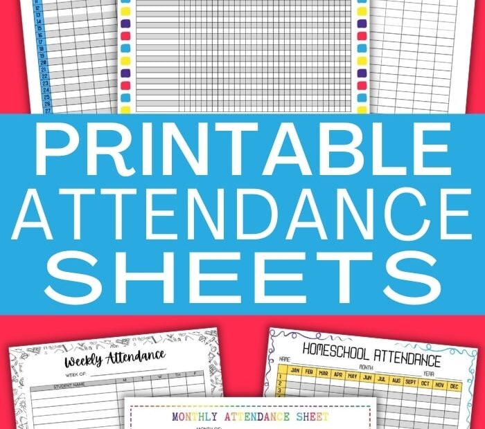 Free Printable Attendance Sheets For School Or Homeschool