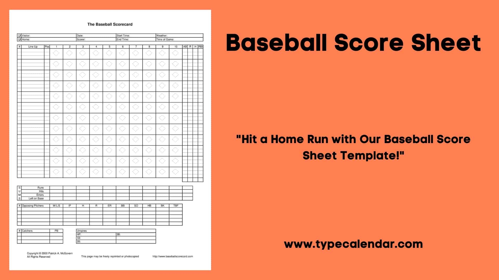 Free Printable Baseball Score Sheet Scorecard Templates 57 OFF