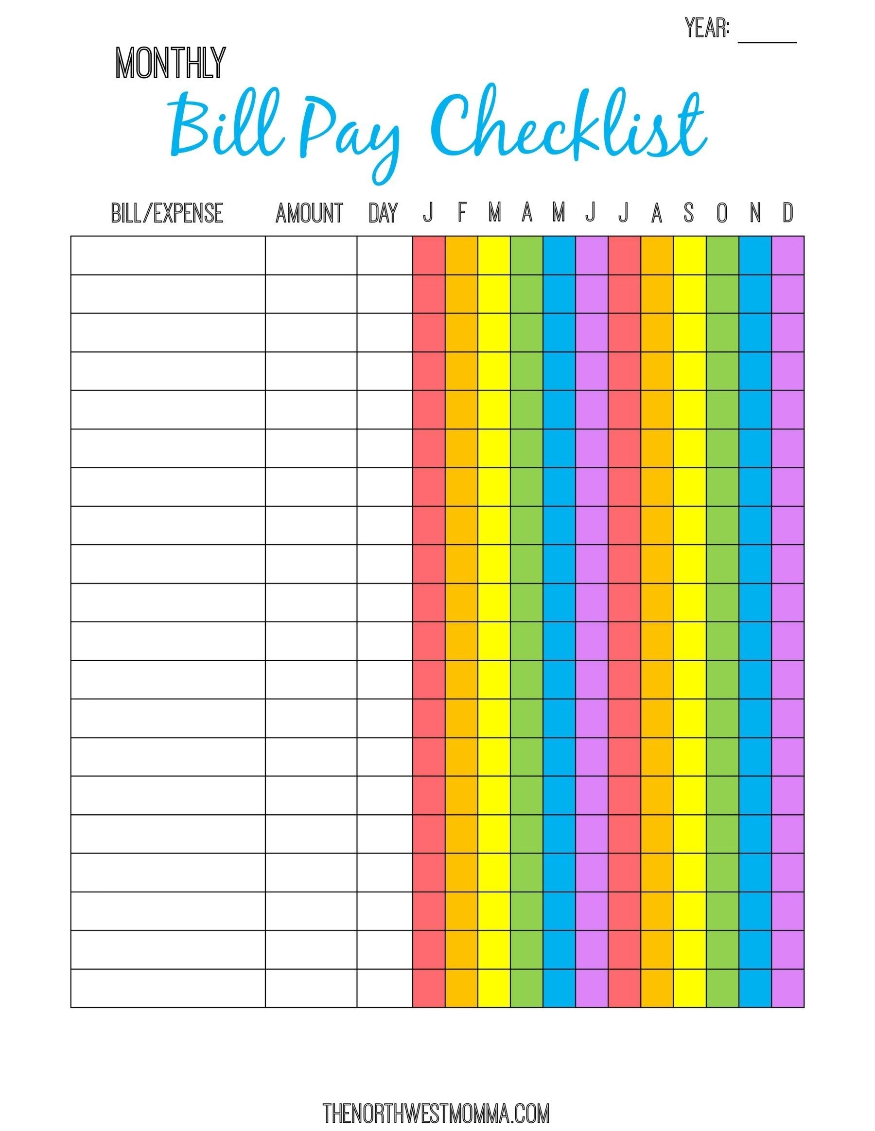 Free Printable Bill Calendar 2025 John Patrick