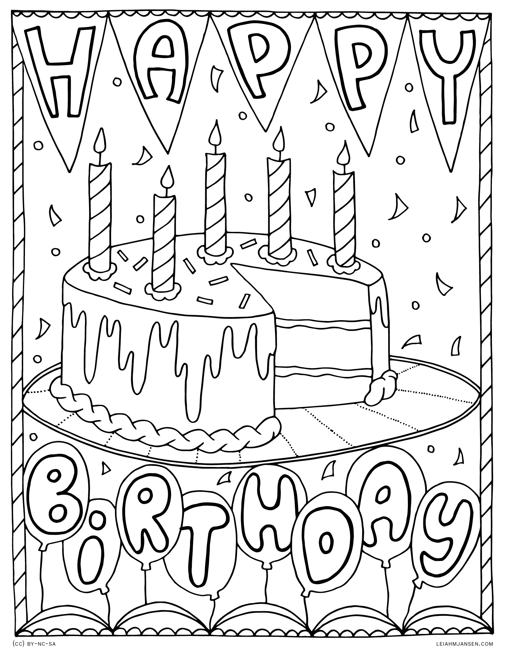 Free Printable Birthday Coloring Sheets Templates Printable