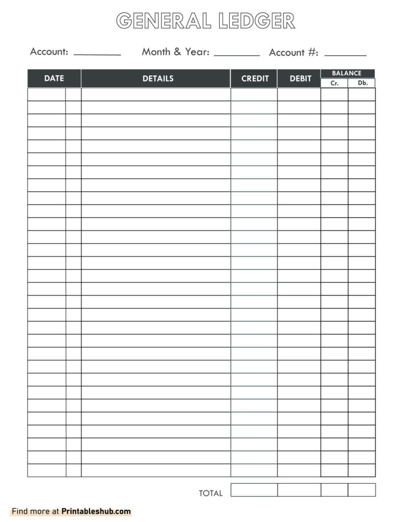 Free Printable Blank Ledger Sheets PDF Included Printables Hub