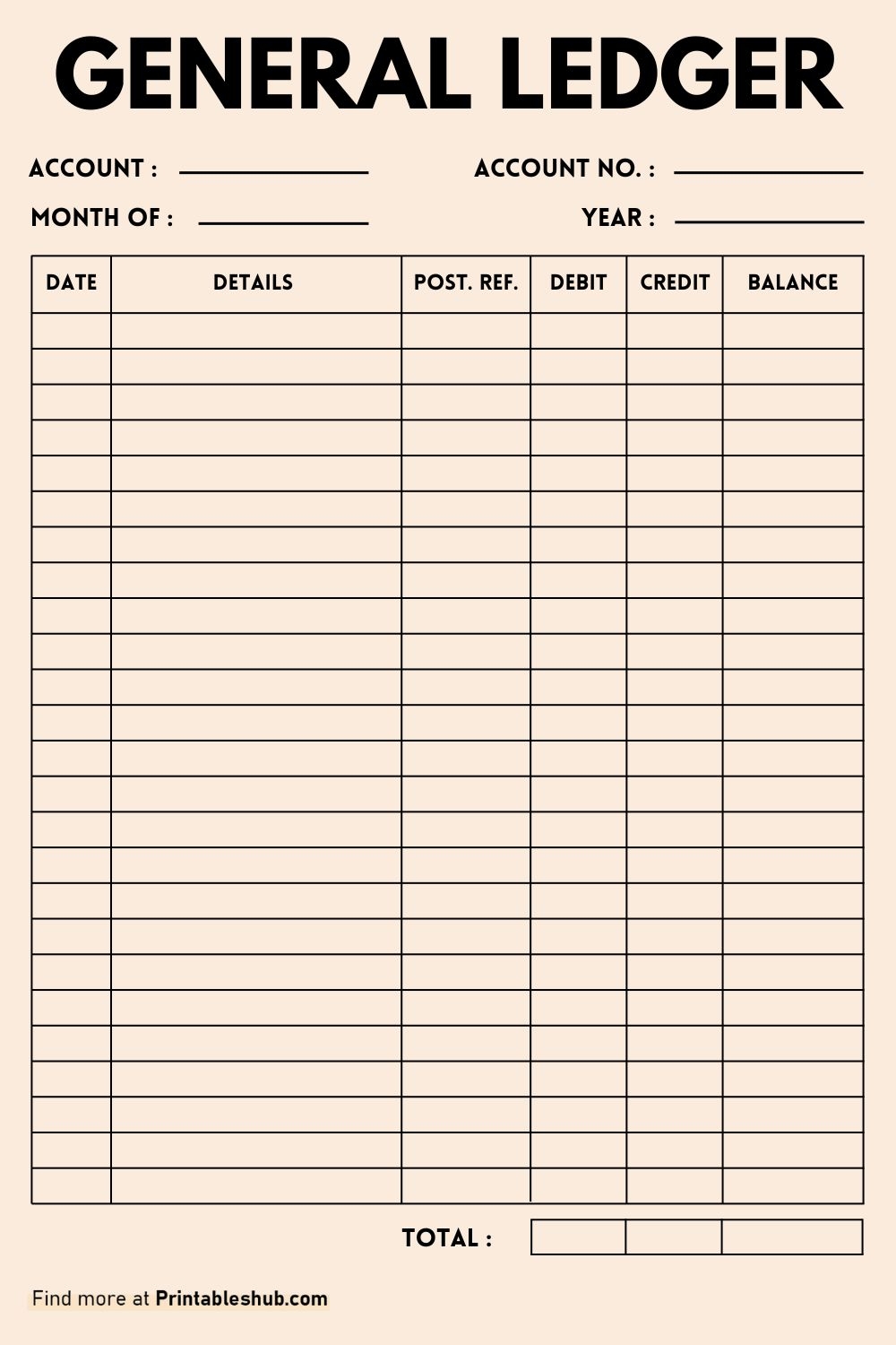 Free Printable Blank Ledger Sheets PDF Included Printables Hub
