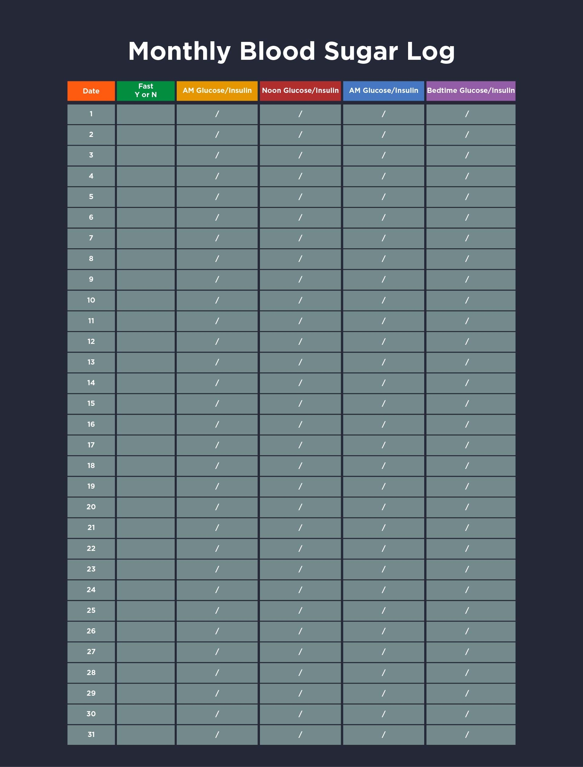 Free Printable Blood Glucose Log Sheet Vrogue co