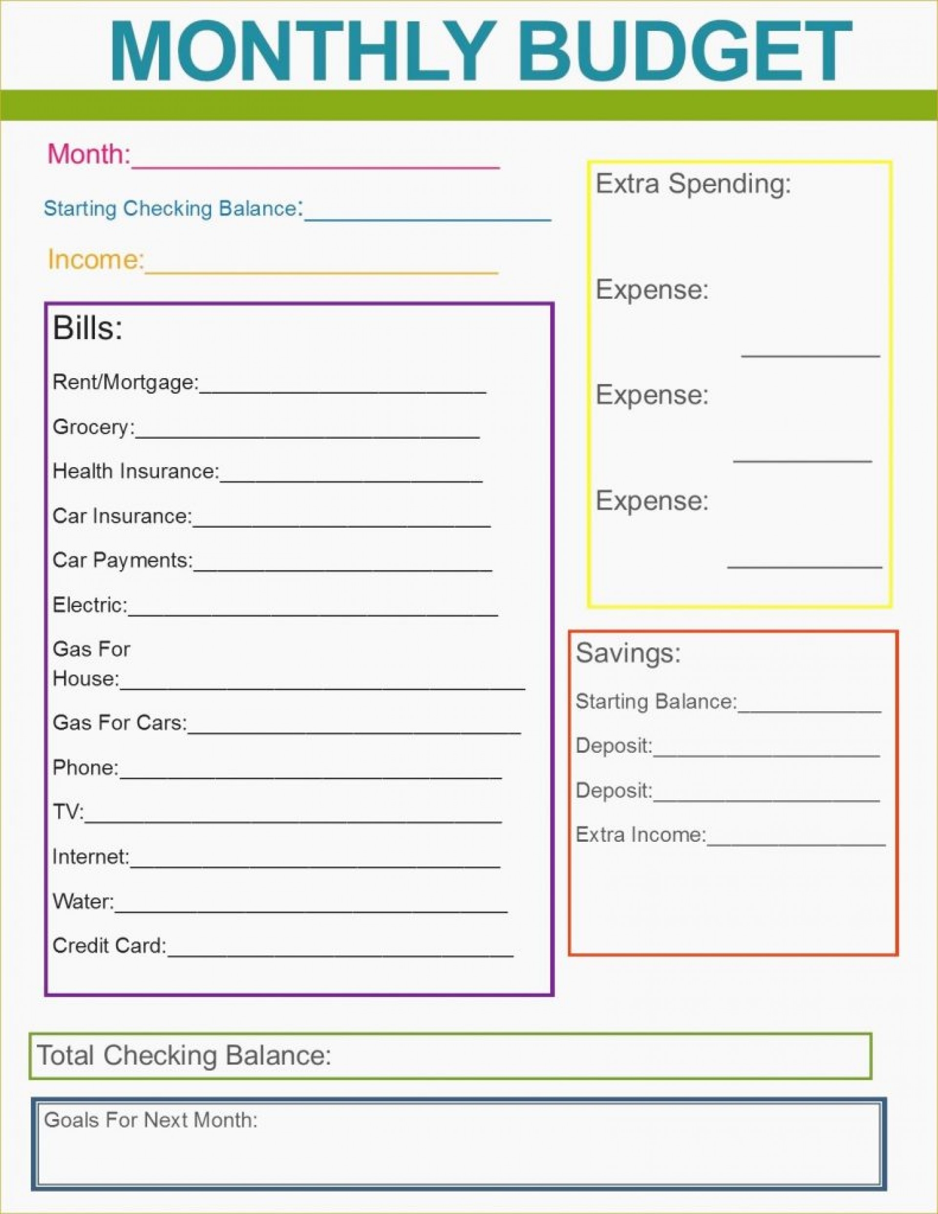Free Printable Budget Planner Sheets Lemine