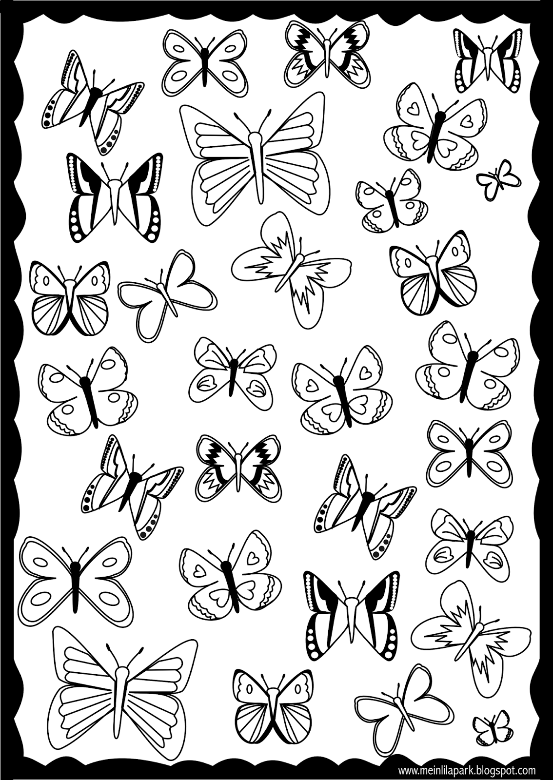 Free Printable Butterfly Coloring Page Ausdruckbare Ausmalseite Freebie