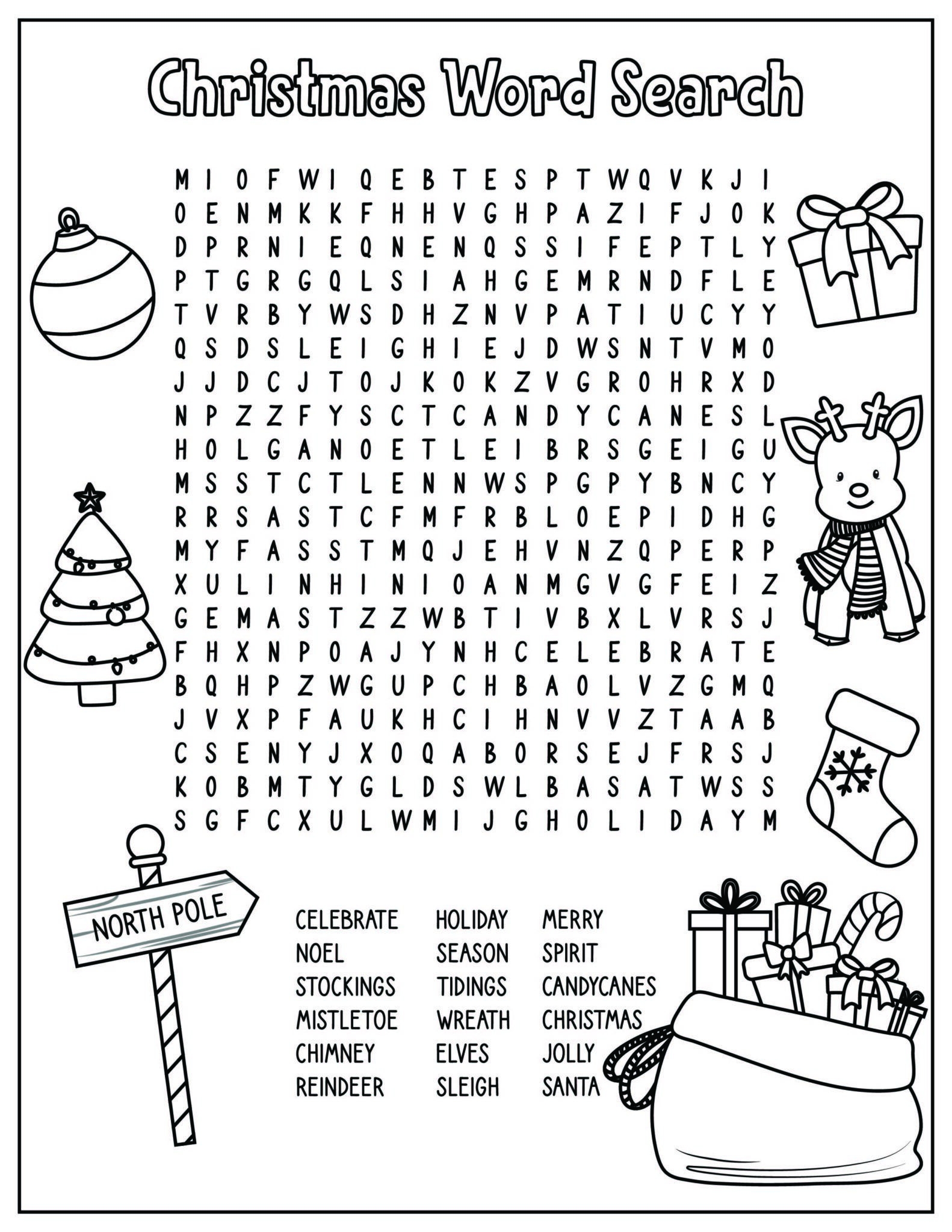 Free Printable Christmas Activity Sheets Printable Word Searches