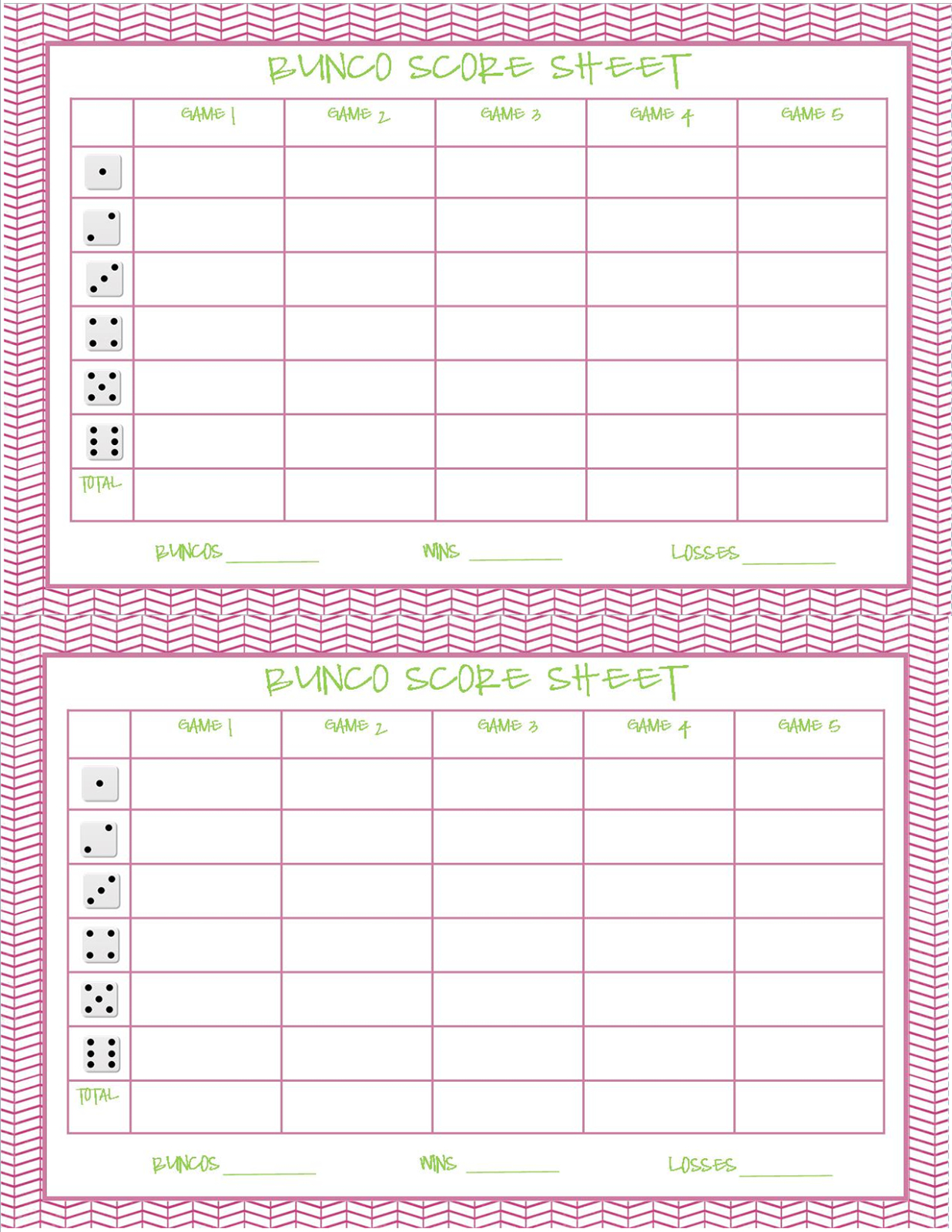 Free Printable Christmas Bunco Score Sheets Printable Online
