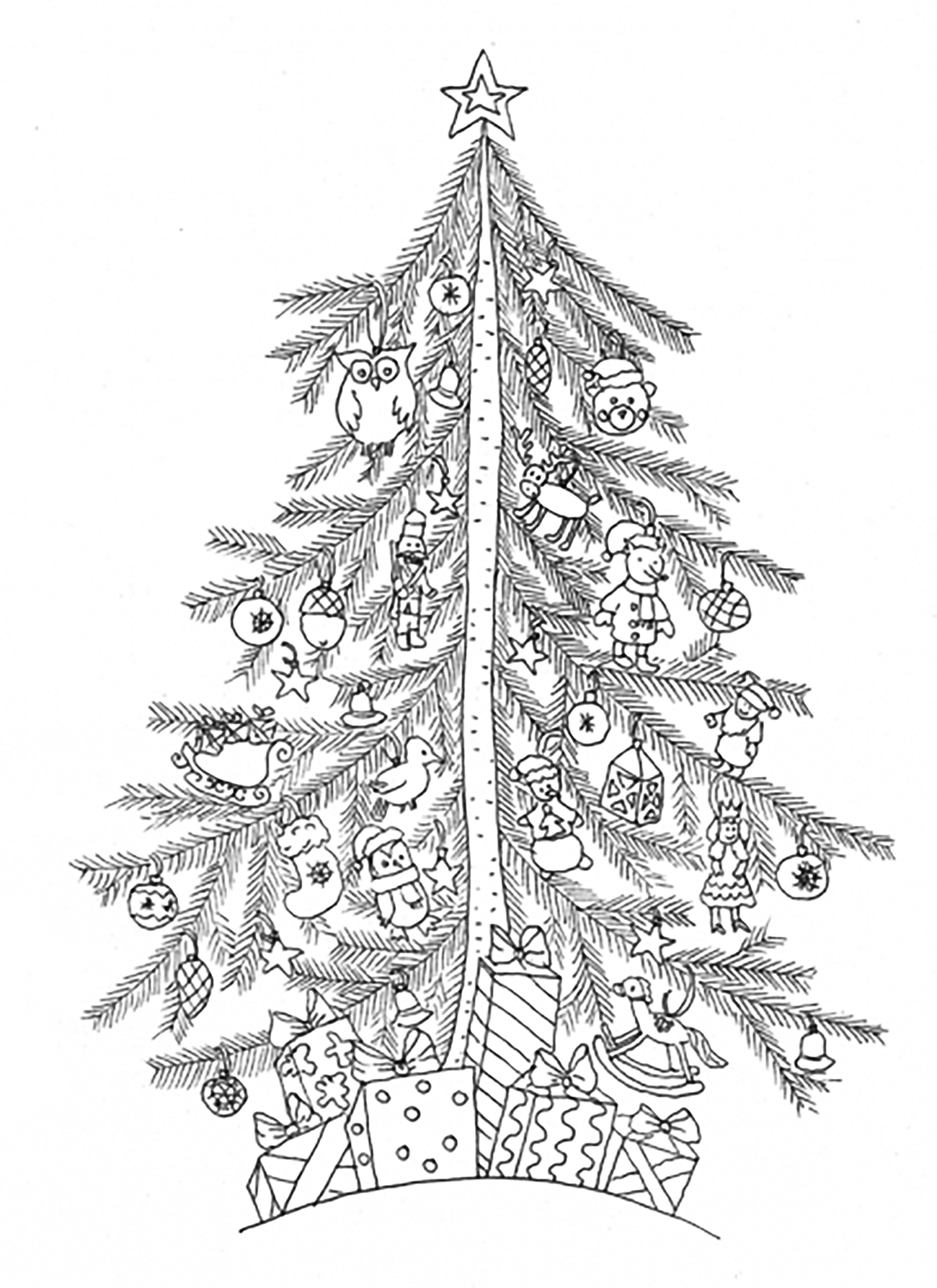Free Printable Christmas Tree Coloring Pages Christmas Tree Drawing 