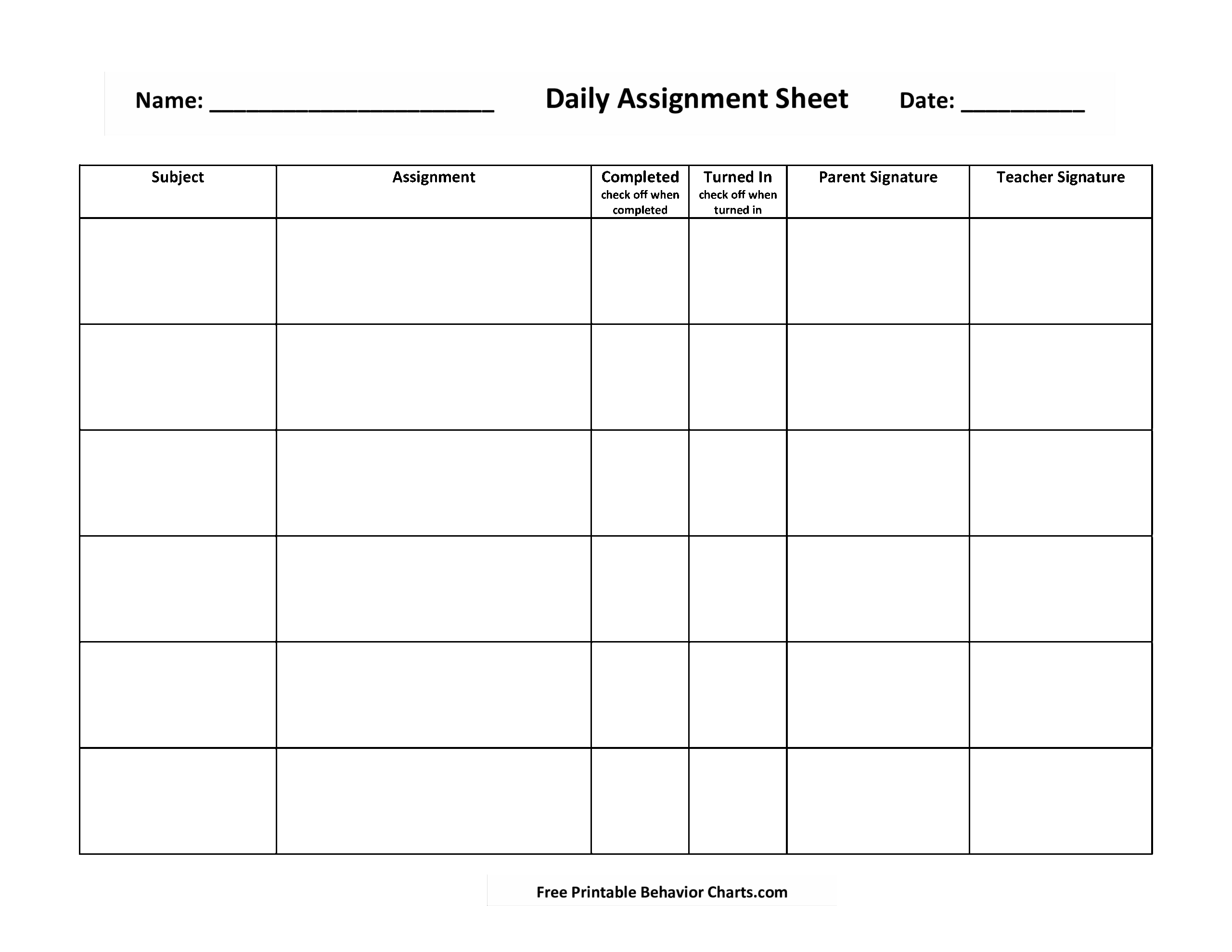 Free Printable Cna Daily Assignment Sheets Printable Templates