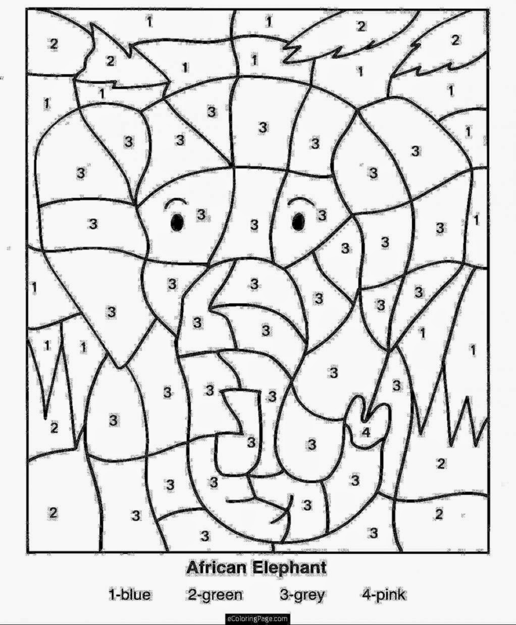 Free Printable Color By Number Coloring Pages Free Printable Color By Number Coloring Pages