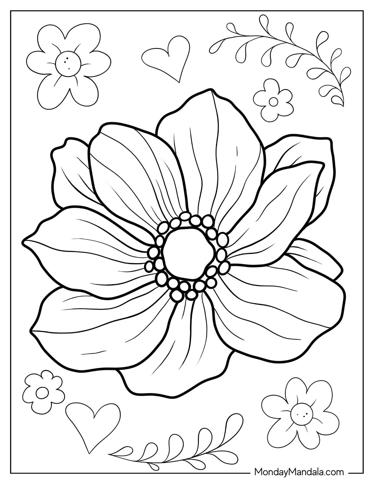Free Printable Color Sheets Of Flowers Free Coloring Sheet Printables 