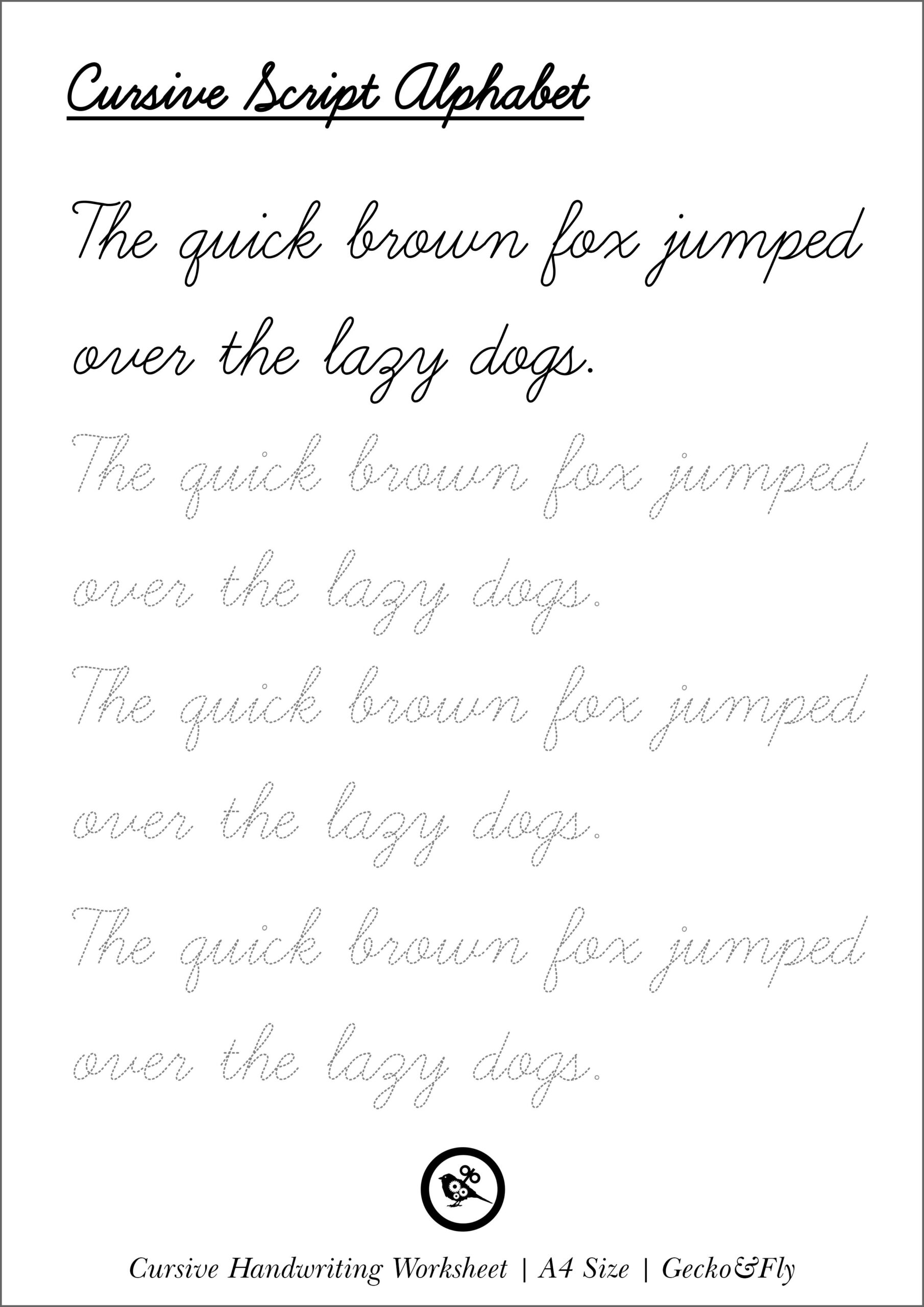 Free Printable Cursive Handwriting Worksheets