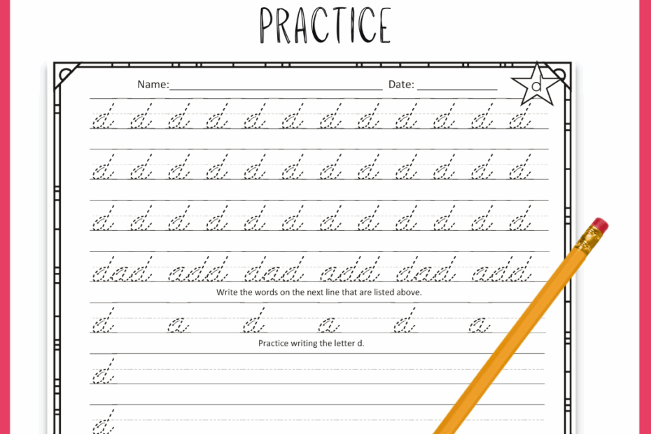 Free Printable Cursive Writing Practice Worksheet 59 OFF