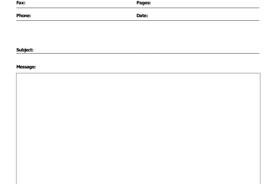 Free Printable Fax Cover Sheet Template PDF