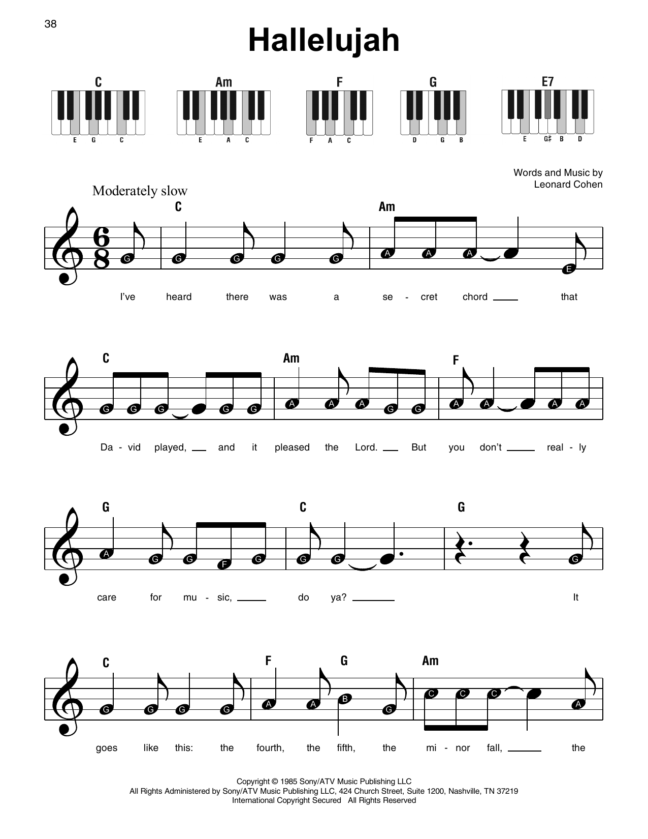 Free Printable Hallelujah Piano Sheet Music Printable Word Searches