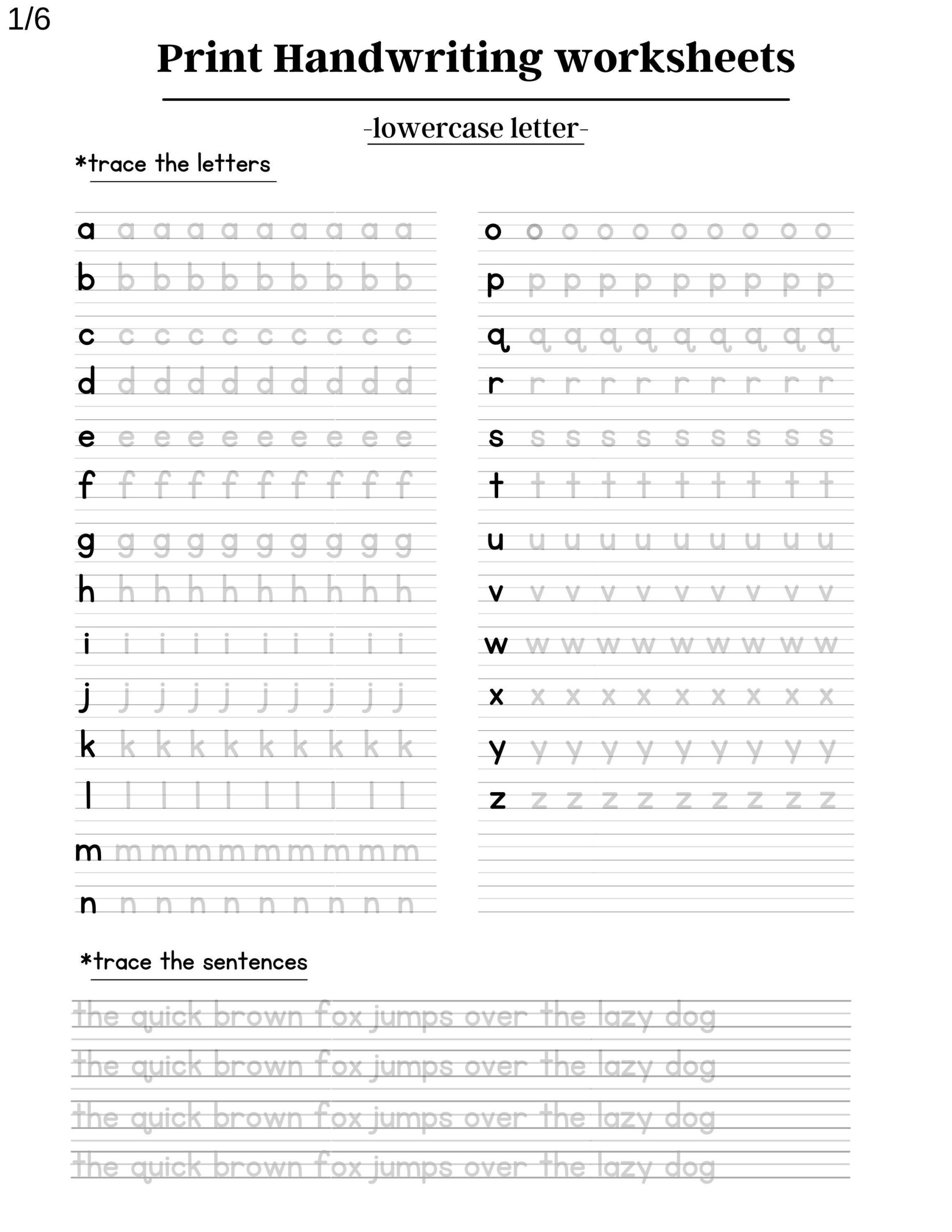 Free Printable Handwriting Practice Sheets
