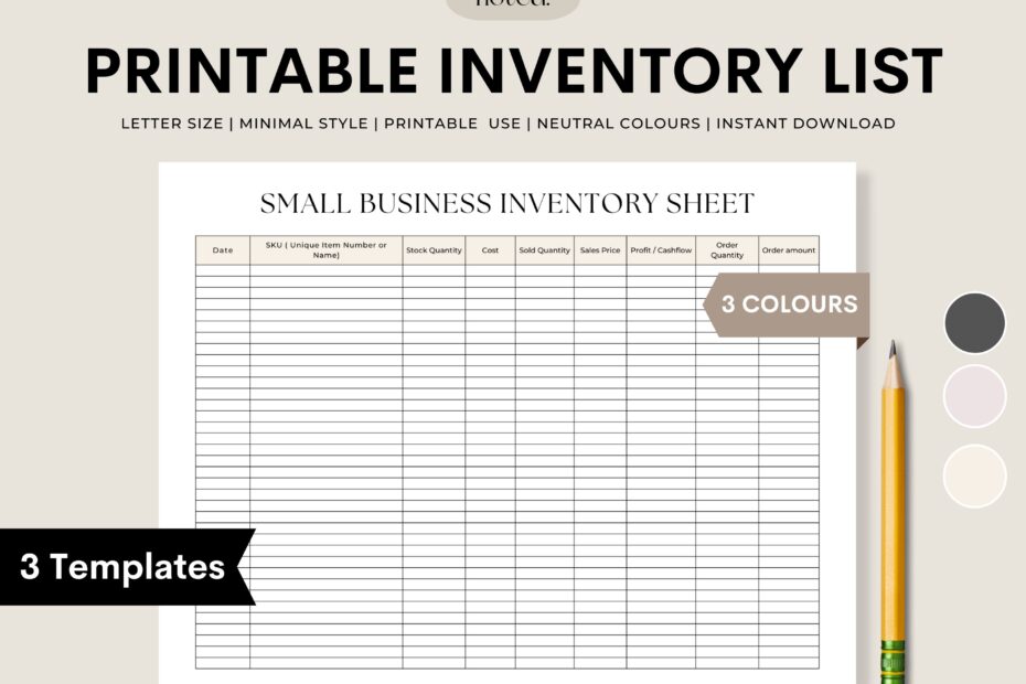 Free Printable Inventory Sheets Download Free Printable Inventory
