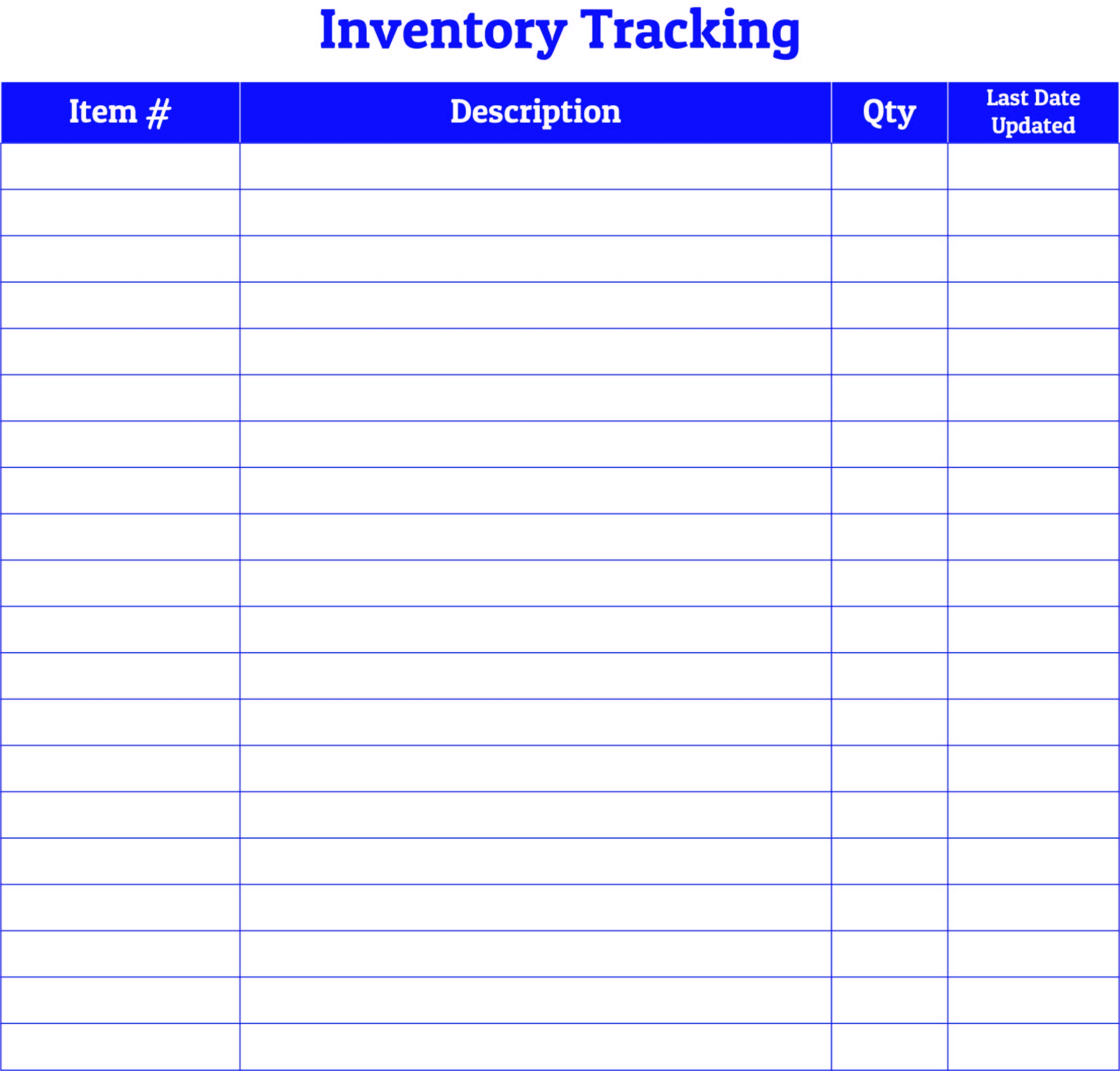 Free Printable Inventory Sheets Template Printable Templates