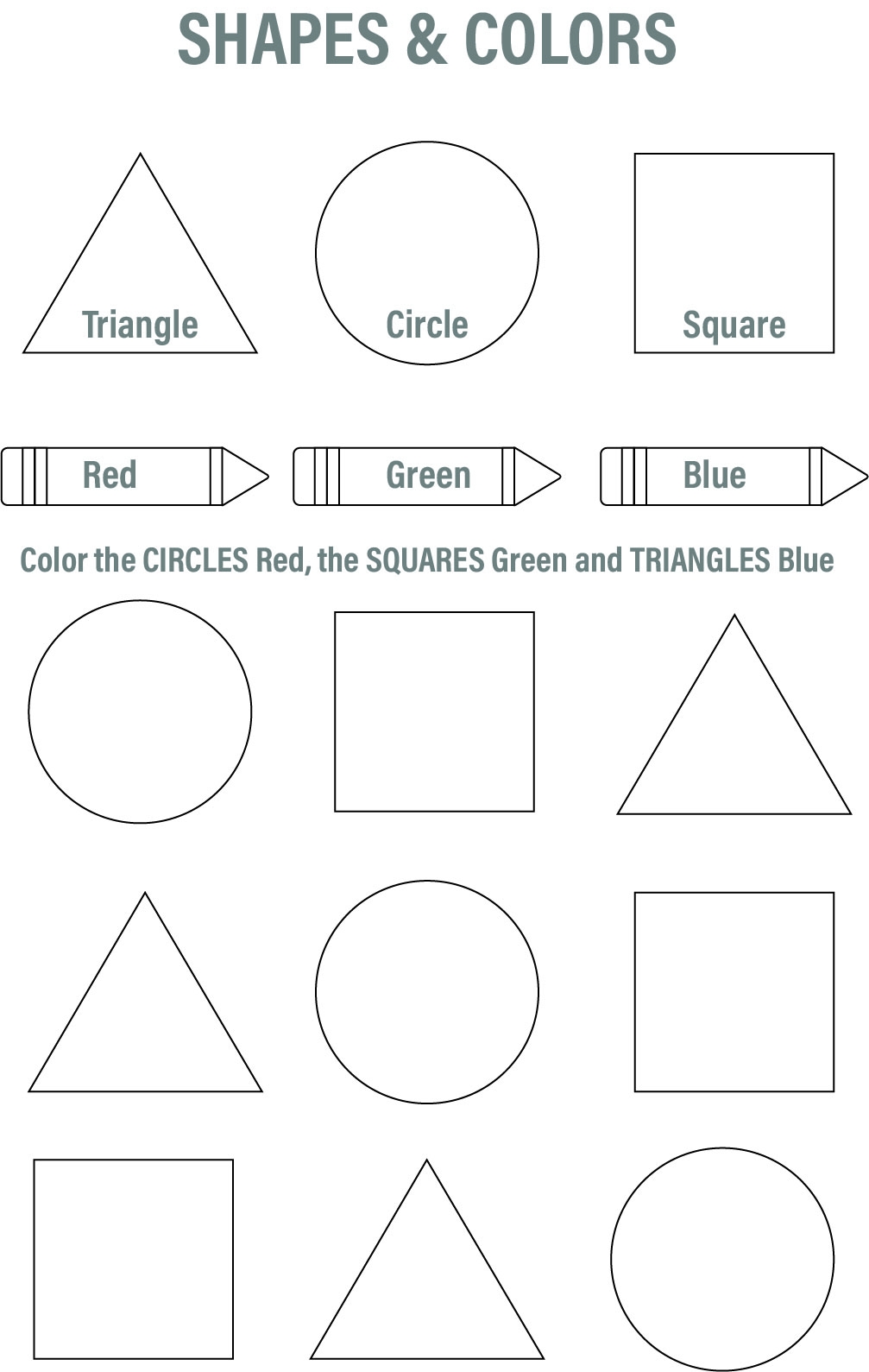 Free Printable Kindergarten Activity Sheets