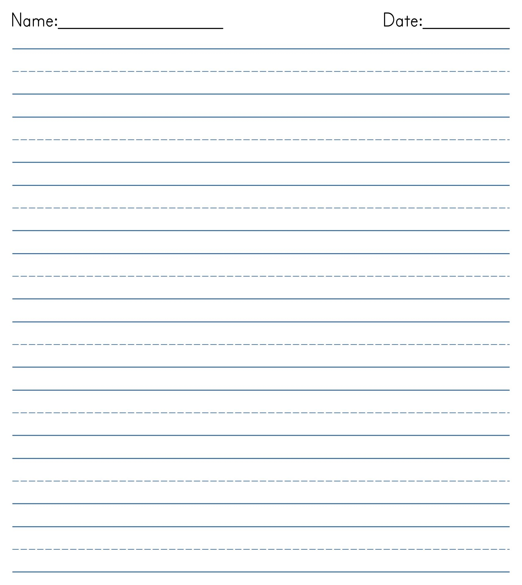 Free Printable Kindergarten Writing Sheets